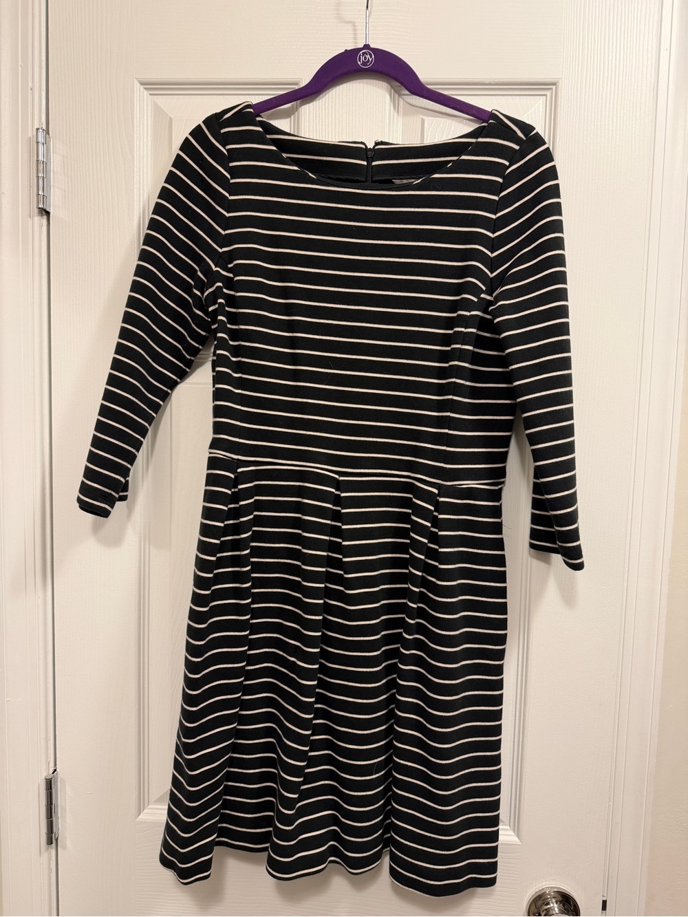 Banana Republic Black and White Striped Midi Dress